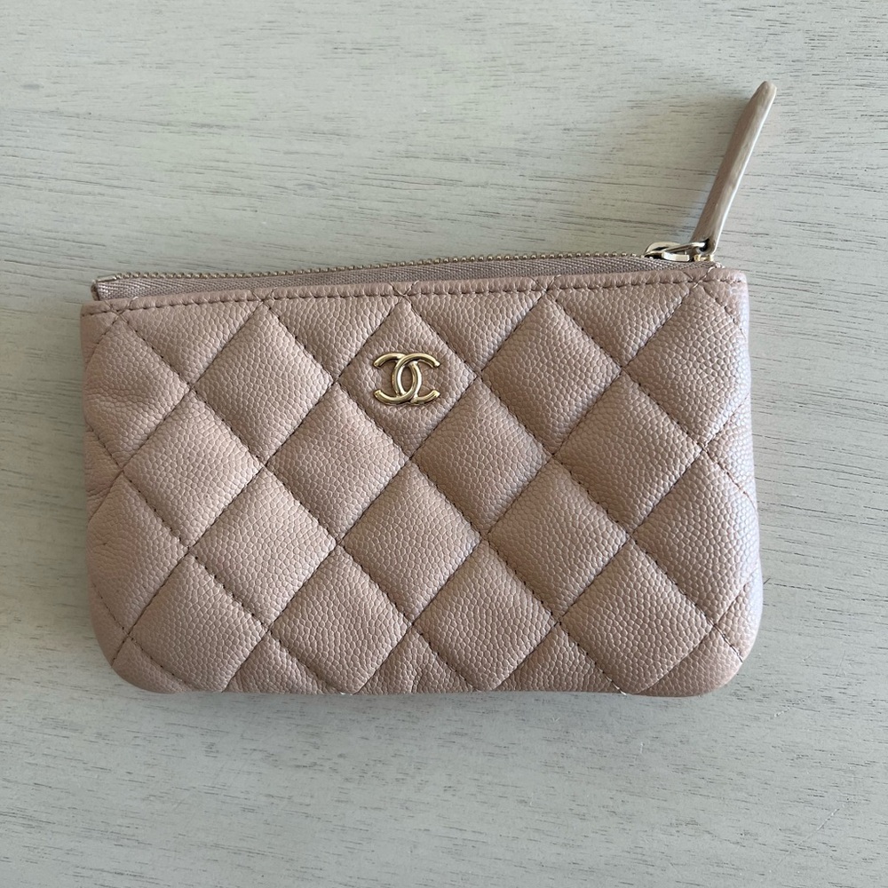 CHANEL Quilted Pink Wristlet